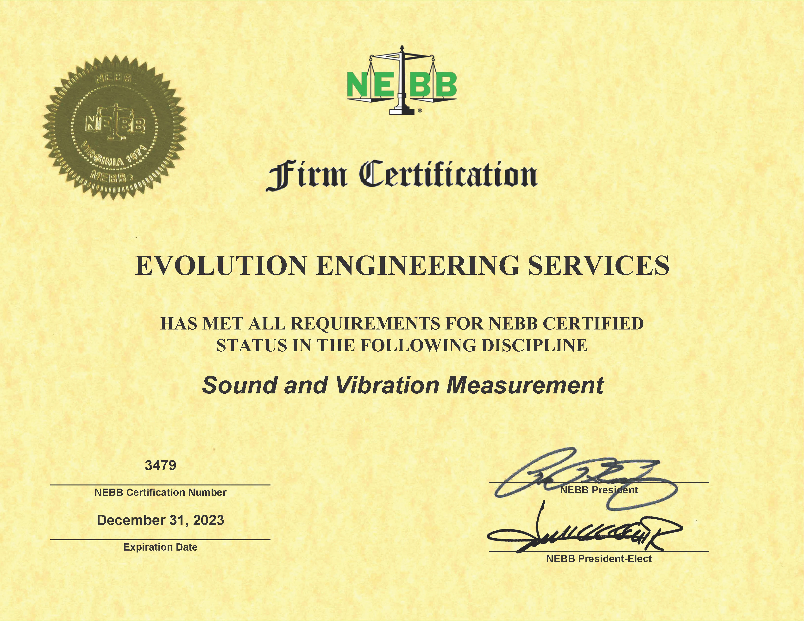 Our Certificates | Evolution Engineering Services